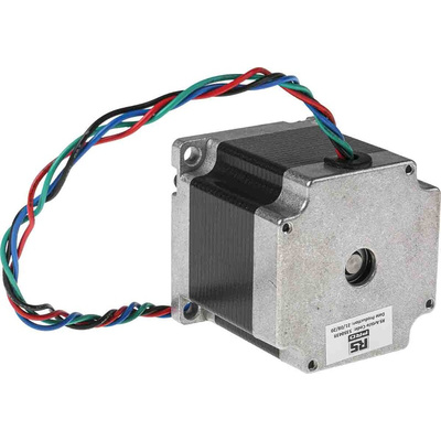 RS PRO Hybrid, Permanent Magnet Stepper Motor, 1.26Nm Torque, 2.5 V, 1.8°, 56.4 x 56.4mm Frame, 6.35mm Shaft