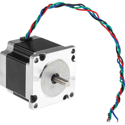 RS PRO Hybrid, Permanent Magnet Stepper Motor, 1.26Nm Torque, 2.5 V, 1.8°, 56.4 x 56.4mm Frame, 6.35mm Shaft