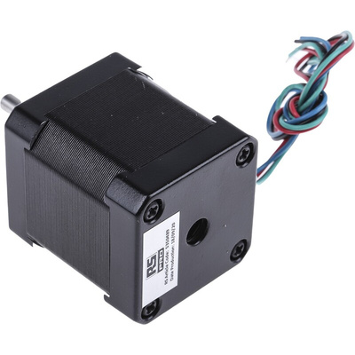 RS PRO Hybrid, Permanent Magnet Stepper Motor, 0.44Nm Torque, 2.8 V, 1.8°, 42.3 x 42.3mm Frame, 5mm Shaft