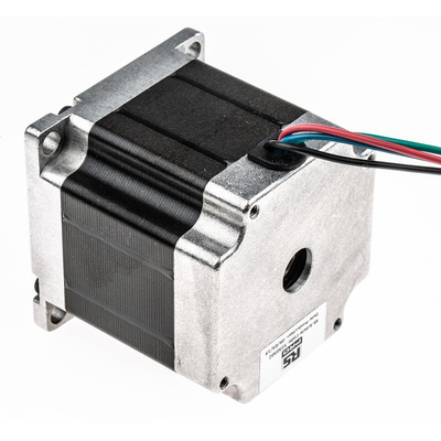 RS PRO Hybrid, Permanent Magnet Stepper Motor, 1.26Nm Torque, 2.5 V, 0.9°, 56.4 x 56.4mm Frame, 6.35mm Shaft