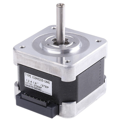 Sanyo Denki 103H5 Series Hybrid, Single Shaft Stepper Motor, 0.20Nm Torque, 24 V, 1.8°, 42 x 42mm Frame, 5mm Shaft