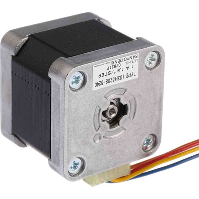 Sanyo Denki Hybrid, Single Shaft Stepper Motor, 0.39Nm Torque, 24 V, 1.8°, 42 x 42mm Frame, 5mm Shaft