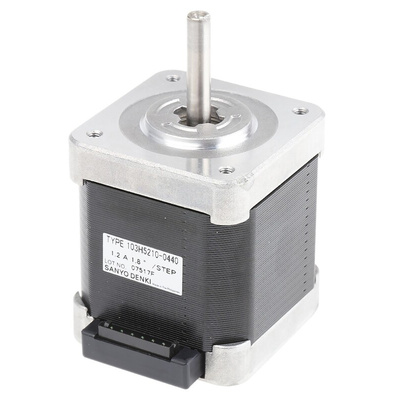Sanyo Denki SANMOTION Series Hybrid, Single Shaft Stepper Motor, 0.37Nm Torque, 24V, 1.8°, 42 x 42mm Frame, 5mm Shaft
