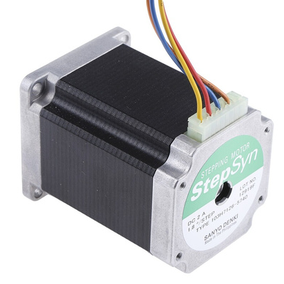 Sanyo Denki 103H7 Series Hybrid, Single Shaft Stepper Motor, 1.6Nm Torque, 24 V, 1.8°, 56 x 56mm Frame, 6.35mm Shaft