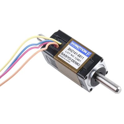 Sanyo Denki SH21 Series Hybrid, Double Shaft Stepper Motor, 6.5mNm Torque, 24 V, 1.8°, 14 x 14mm Frame, 4mm Shaft