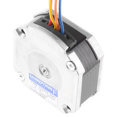 Sanyo Denki SS24 Series Hybrid, Single Shaft Stepper Motor, 18.6mNm Torque, 24 V, 1.8°, 42 x 42mm Frame, 5mm Shaft