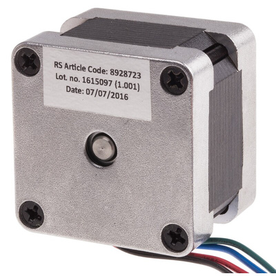 RS PRO Hybrid, Permanent Magnet Stepper Motor, 0.21Nm Torque, 9 V, 1.8°, 39.2 x 39.2mm Frame, 5mm Shaft