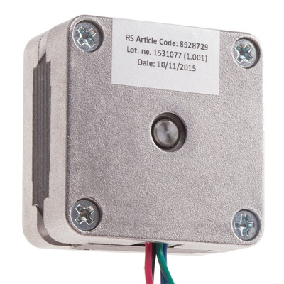 RS PRO Hybrid, Permanent Magnet Stepper Motor, 65mNm Torque, 2.64 V, 1.8°, 39.2 x 39.2mm Frame, 5mm Shaft