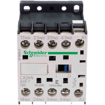 Schneider Electric Control Relay - 4NO, 10 A Contact Rating, 110 V ac