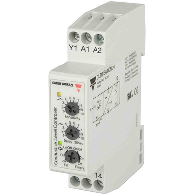 Carlo Gavazzi CLD1EA1CM24 Series Level Controller - DIN Rail, 24 V 1 Analog Input Relay