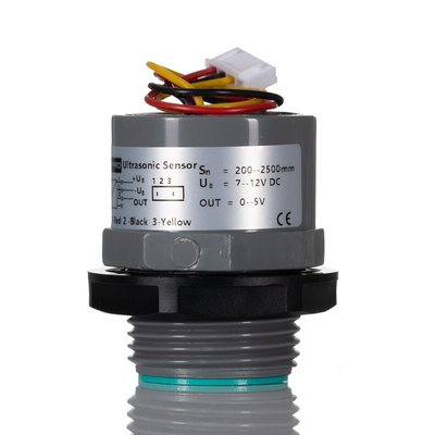 RS PRO Ultrasonic Level Sensor, Analogue 0 - 5V Output, Threaded, PVC Body