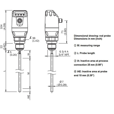 Sick Guided Radar Level Sensor, 0-10V, 2 PNP, 4-20mA, NPN Output, Vertical, PBT Body