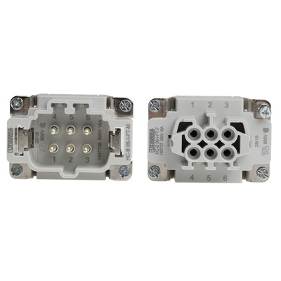 Phoenix Contact Connector Set, 6 Way, 16A, Female, Male, HC, 500 V