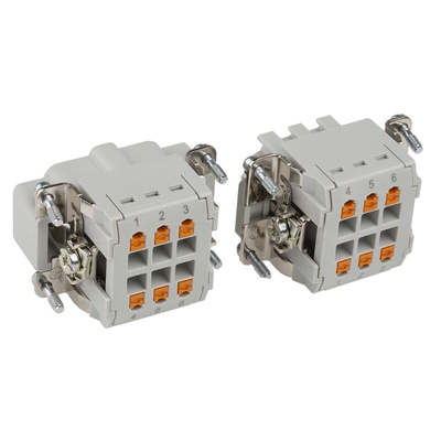 Phoenix Contact Connector Set, 6 Way, 16A, Female, Male, HC, 500 V