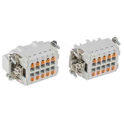 Phoenix Contact Connector Set, 10 Way, 16A, Female, Male, HC, 500 V