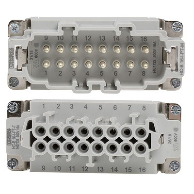 Phoenix Contact Connector Set, 16 Way, 16A, Female, Male, HC, 500 V