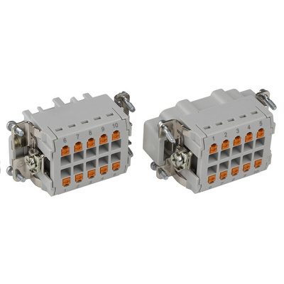 Phoenix Contact Connector Set, 10 Way, 16A, Female, Male, HC, 500 V