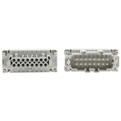 Phoenix Contact Connector Set, 16 Way, 16A, Female, Male, HC, 500 V