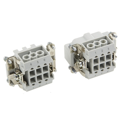 Phoenix Contact Connector Set, 6 Way, 16A, Female, Male, HC, 500 V