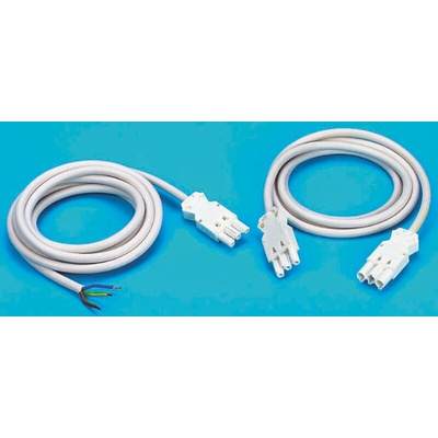 Wieland GST18 Series Cable Assembly, 3-Pole, Male to Female, 3-Way, 16A, IP40