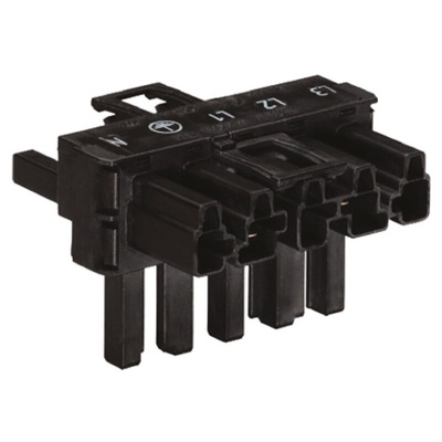 Wago 770 Series Distribution Block, 5-Pole, Female, Male, 5-Way, 25A