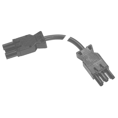 Wieland GST18I3 Series Cable Assembly, 3-Pole, Female to Male, Cable Mount, 16A, IP20