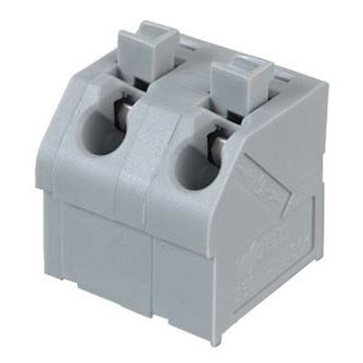 Wago 250 Series PCB Terminal Strip, 2-Pole, Female, 2-Way, PCB Mount, 10 (CSA) A, 17.5 (IEC/EN 60664-1) A, 2 (UL) A