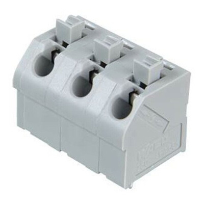 Wago 250 Series PCB Terminal Strip, 3-Pole, Female, 3-Way, PCB Mount, 10 (CSA) A, 17.5 (IEC/EN 60664-1) A, 2 (UL) A