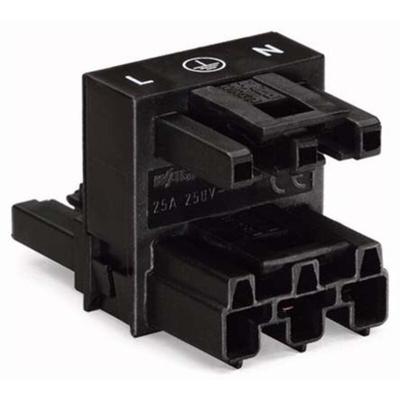Wago 770 Series WINSTA MINI H Distribution Connector, 3-Pole, Female, Male, 3-Way, Cable Mount, 25A