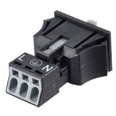 Wago 890 Series WINSTA MINI Snap In Socket, 3-Pole, Female, 3-Way, Flange Mount, Snap In Mount, 16A