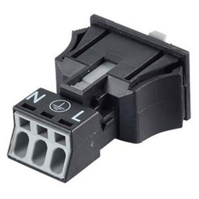 Wago 890 Series WINSTA MINI Snap In Plug, 3-Pole, Male, 3-Way, Flange Mount, Snap In Mount, 16A