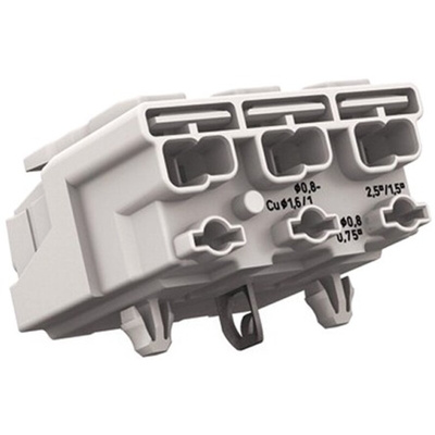 Wago 294 Series Power Supply Connector, 3-Pole, Female, 24A