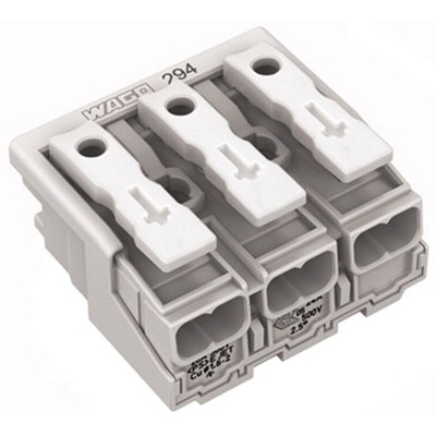 Wago 294 Series Power Supply Connector, 3-Pole, Female, 24A