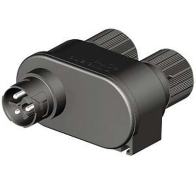 Wieland RST Mini Series Distribution Block, 3-Pole, 1 (Input), 2 (Output)-Way, Screw Mount, 16A, IP66, IP68, IP69