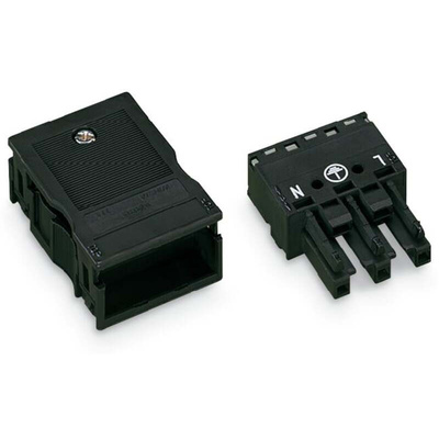 Wago 770 Series Lighting Connector, 3-Pole, Female, 3-Way, Flush Mount, 25A
