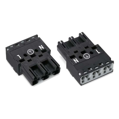 Wago 770 Series Lighting Connector, 3-Pole, Male, 3-Way, Cable Mount, 25A