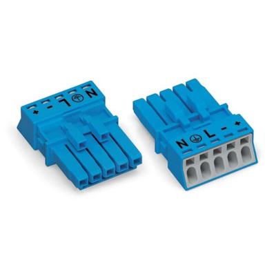 Wago 890 Series Lighting Connector, 5-Pole, Female, 5-Way, Cable Mount, 16A