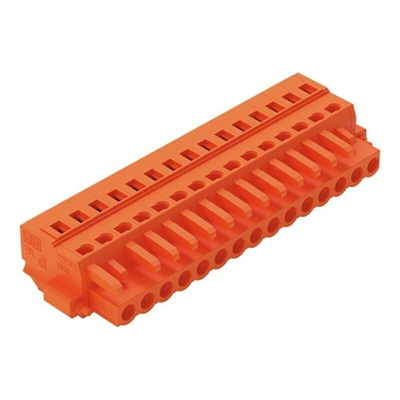 Wago 231 Series Pluggable Connectors, 15-Pole, Female, 15-Way, Cable Mount, 16A