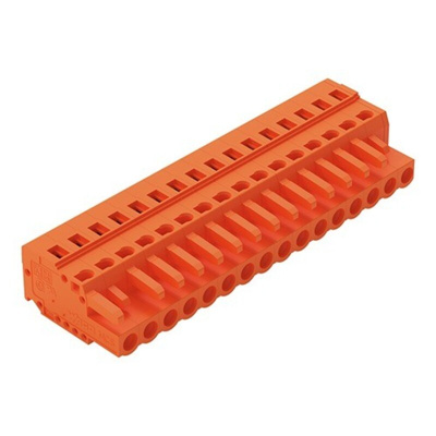 Wago 231 Series Pluggable Connector, 16-Pole, Female, 16-Way, Cable Mount, 16A