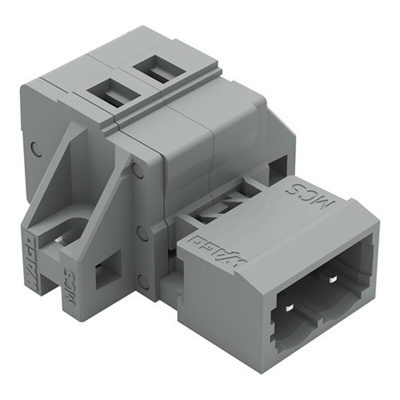 Wago 231 Series Connector, 2-Pole, Male, 2-Way, Feed Through, 15A