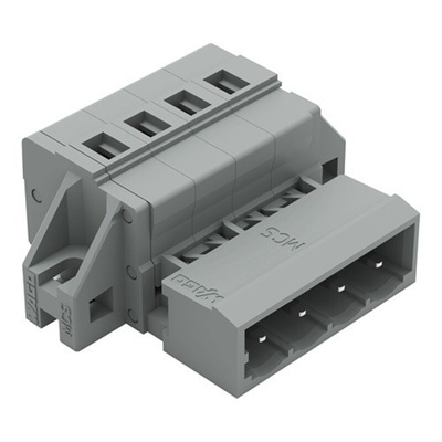 Wago 231 Series Pluggable Connector, 4-Pole, Male, 4-Way, Snap-In, 12A