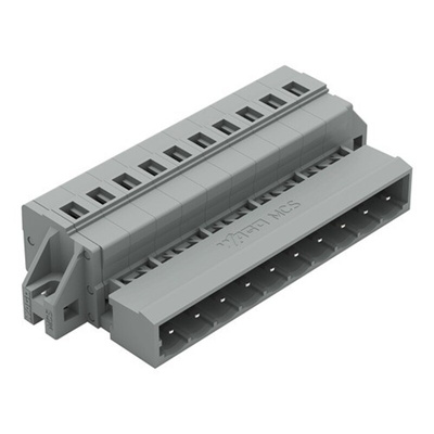 Wago 231-610 Series Pluggable Connector, 10-Pole, Male, 10-Way, Feed Through, 15A