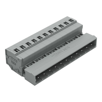 Wago 231 Series Pluggable Connector, 11-Pole, Male, 11-Way, Plug-In, 12A