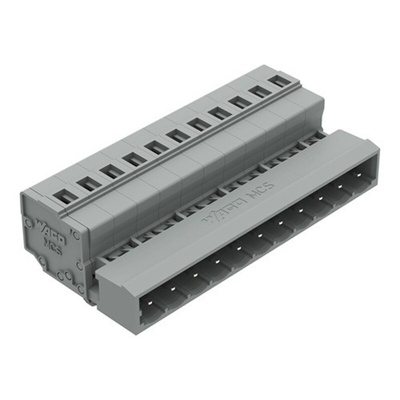 Wago 231 Series Pluggable Connector, 11-Pole, Male, 11-Way, Snap-In, 12A
