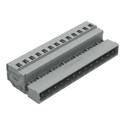 Wago 231 Series Pluggable Connector, 13-Pole, Male, 13-Way, Feed Through, 15A