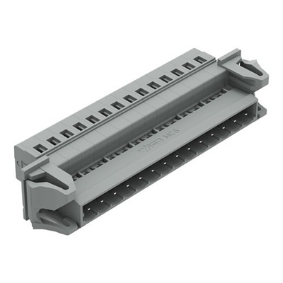 Wago 231 Series Pluggable Connector, 14-Pole, Male, 14-Way, Snap-In, 12A