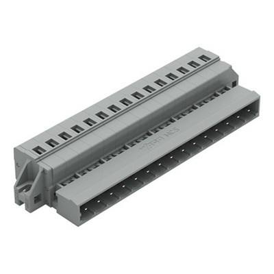 Wago 231 Series Pluggable Connector, 15-Pole, Male, 15-Way, Feed Through, 12A