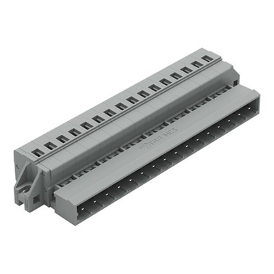 Wago 231 Series Pluggable Connector, 16-Pole, Male, 16-Way, Feed Through, 15A