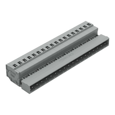 Wago 231 Series Pluggable Connector, 18-Pole, Male, 18-Way, Feed Through, 15A