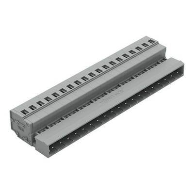Wago 231 Series Pluggable Connector, 19-Pole, Male, 19-Way, Snap-In, 12A
